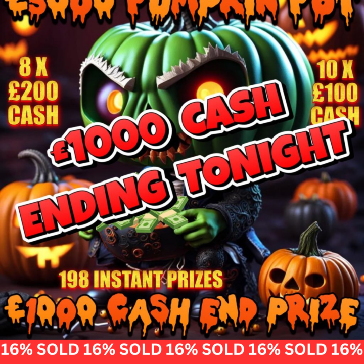 THE PUMPKIN £5000 CASH PRIZE POT £1000 CASH PUMPKIN END PRIZE 198 INSTANT WINS