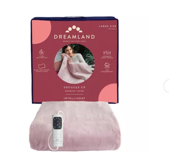 DREAMLAND Snuggle Up Velvet Heated Throw - Pink, 160 x 120 cm - Image 3