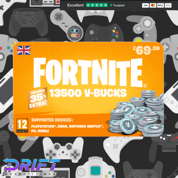 WIN A HUGE 13500 FORTNITE V BUCKS GIFT CARD FOR 20P