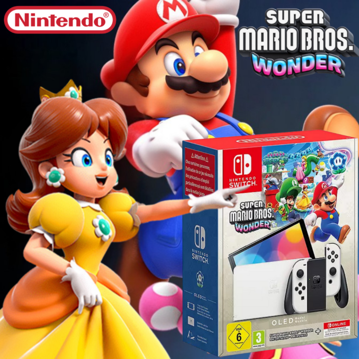 Nintendo Switch (OLED model) + Mario Wonder + 12 Months NSO