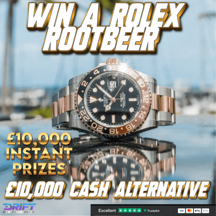 WIN A ROLEX GMT ‘ROOTBEER’ WATCH FOR JUST £1.99 £10,000 CASH ALTERNATIVE