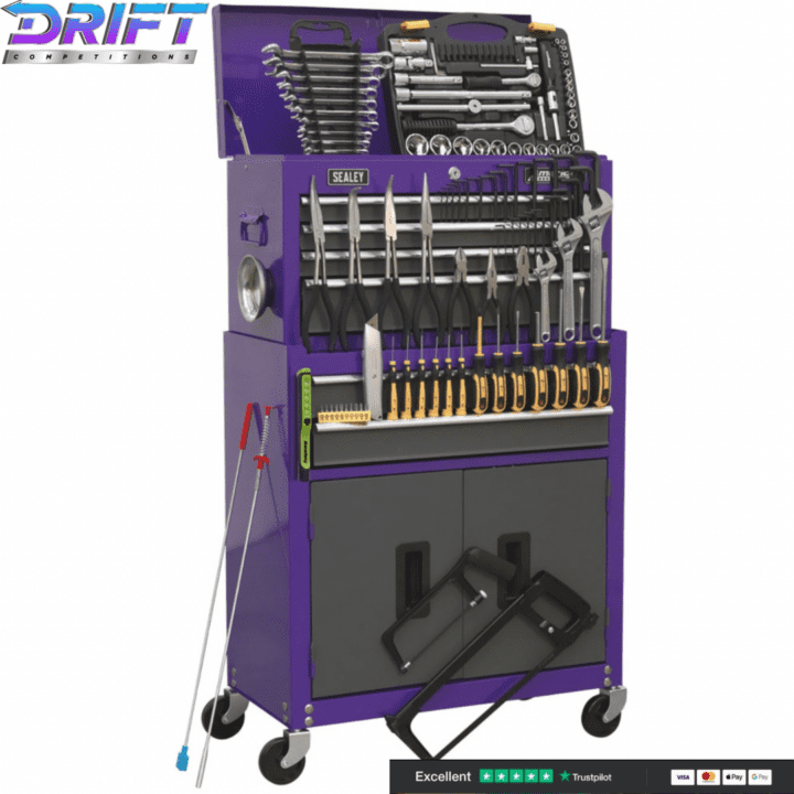 SEALEY TOP CHEST & 6 DRAW + 128PC TOOL KIT ( PURPLE ) - Image 2